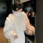 Fashionable Fox Fur Knitted Sweater