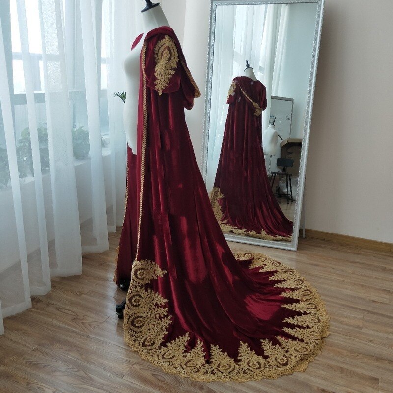 Gold Velvet Bride Cloak