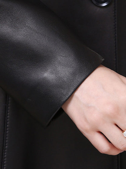 fashionable faux leather coat