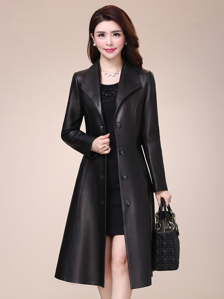 fashionable faux leather coat