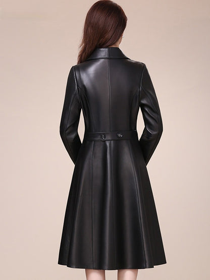 fashionable faux leather coat