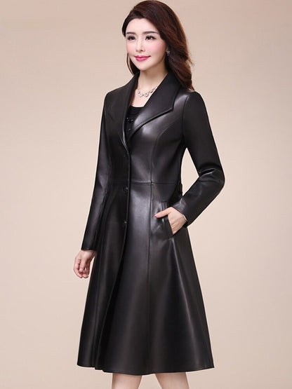 fashionable faux leather coat