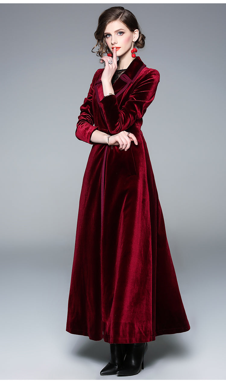 Classy Velvet Long Coat